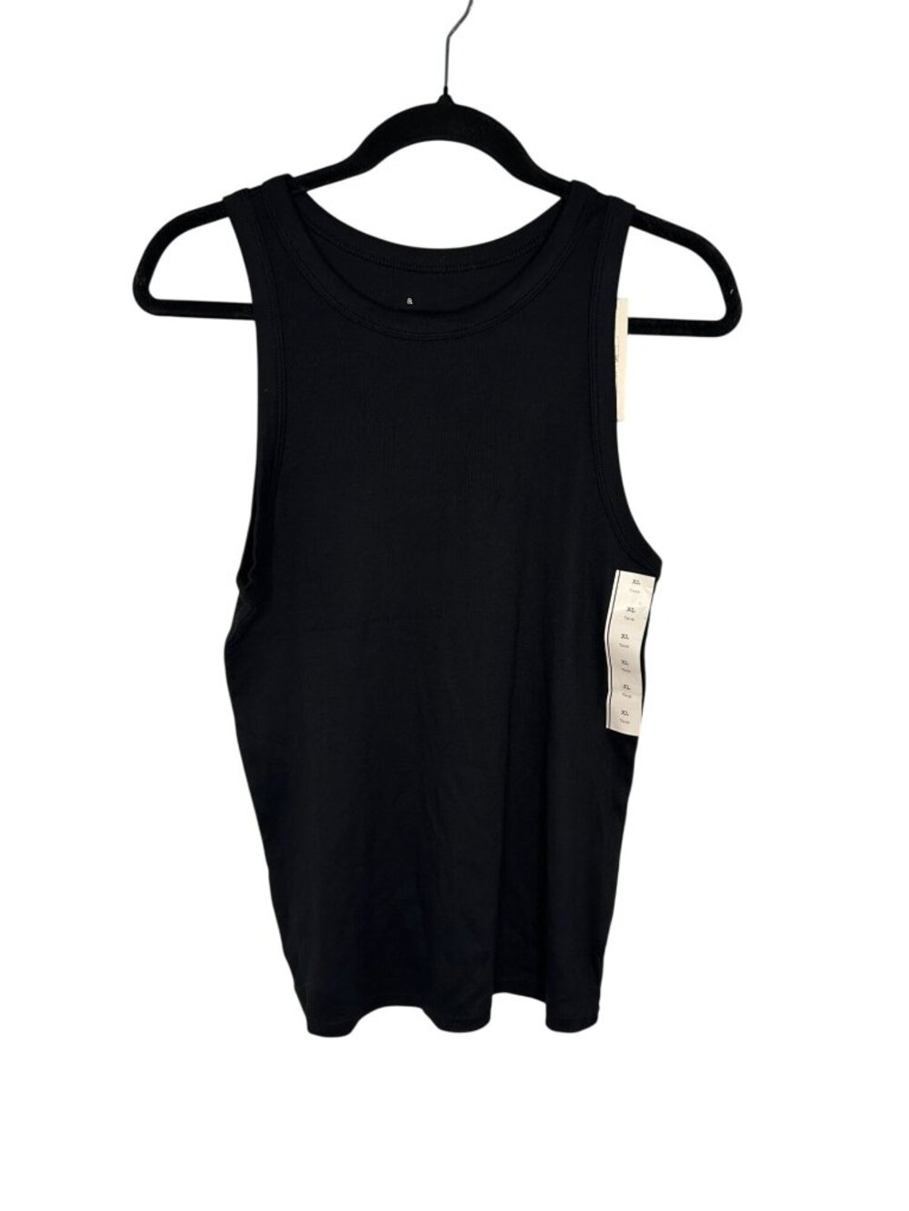 NWT Women's Slim Fit Ribbed High Neck Tank Top - a New Day Black XL